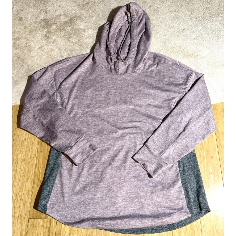 Tangerine Serene Lavender Heather Grey‎ Hooded Pullover Sweatshirt Size Medium